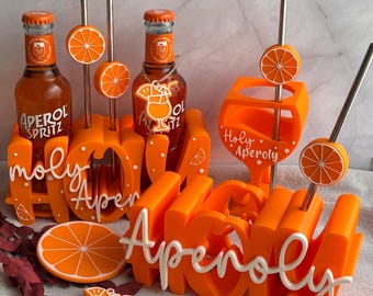 Aperol Gift Set Bottle Holder, Aperol Holder Gift, Aperol Decor Set, Aperol Gift Idea, Holy Aperoly Bottle Holder