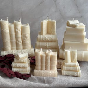 Vela de livro, presente de vela de livro, vela de leitor ávido, vela decorativa de estante, vela de livro feita à mão, vela de biblioteca, vela de livro de cera de colza