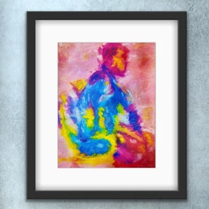 Original abstract watercolor figurative painting