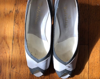 Vintage Cream/ Gray Valentino Mini Pumps