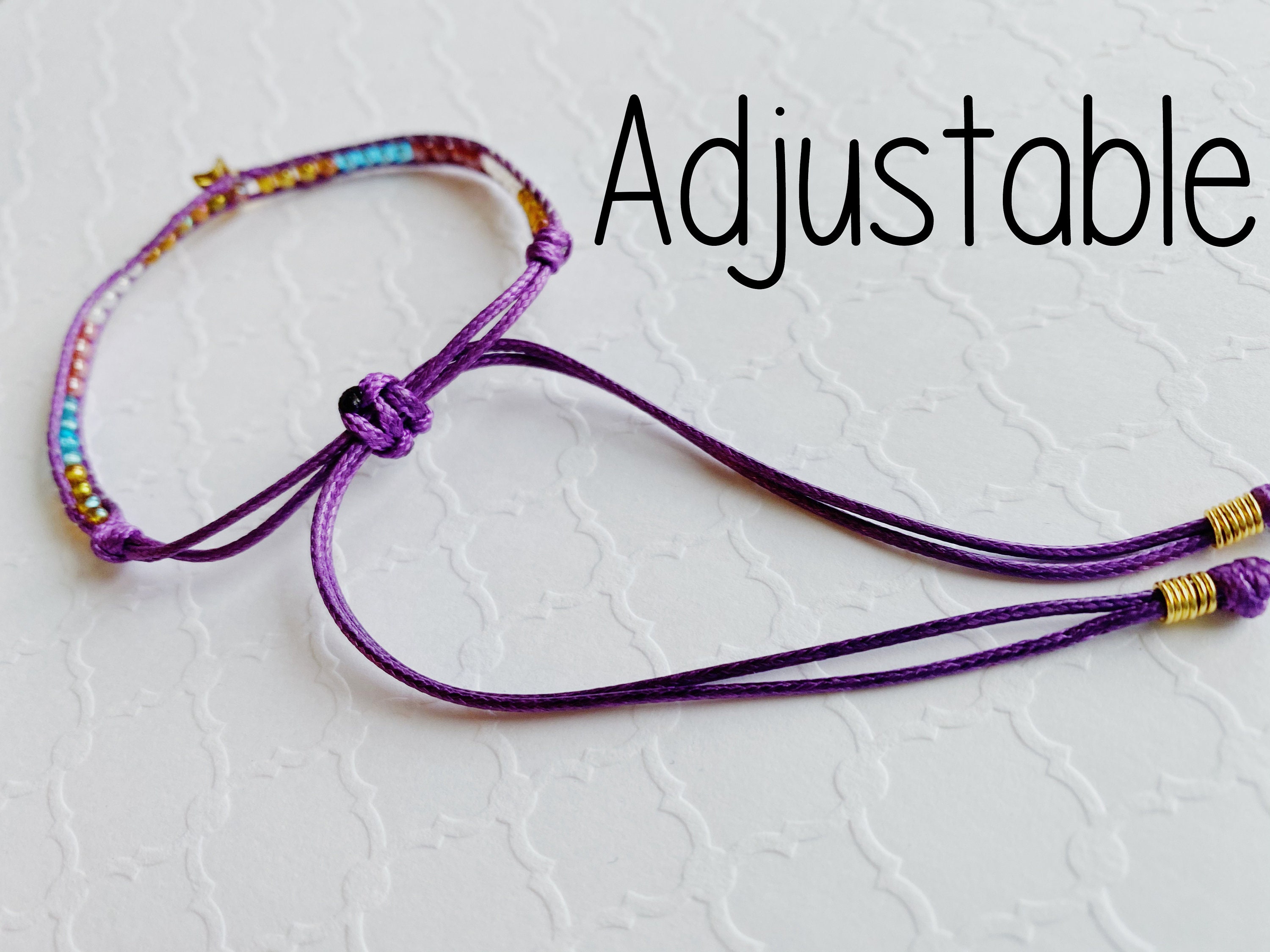 Friendship bracelet string adjustable cord bracelet star Etsy