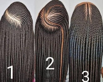 Cornrow Braided Wigs | Ghana Weaving Lace Braid | Handmade | Baby Hair | Twist Braid | Box Braid