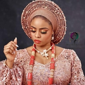 Traditional Autogele | Ready To Wear Head Bands  and Ipele and Fila | Wedding Accessory | Headwrap | Custom African Hat | Aso Oke