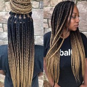 Ombre Braid | Two Tone Braided Wig | Twist Braid |  Gift For Her - Made With 360 Closure