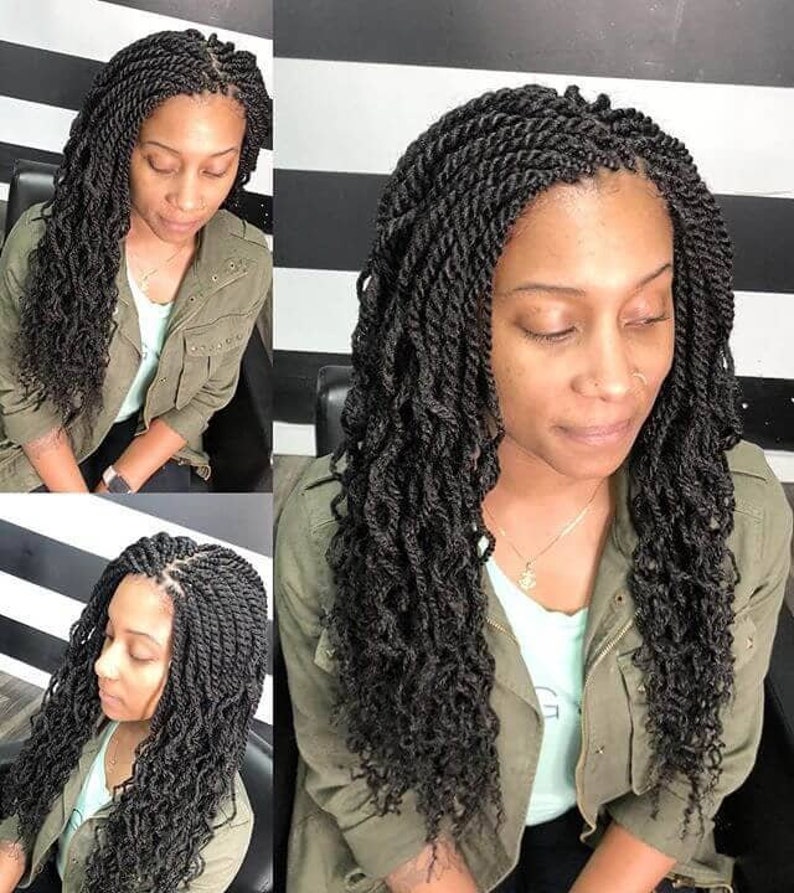 Long Kinky Twist Kinky Braided Wig Gift for Her Handmade Etsy
