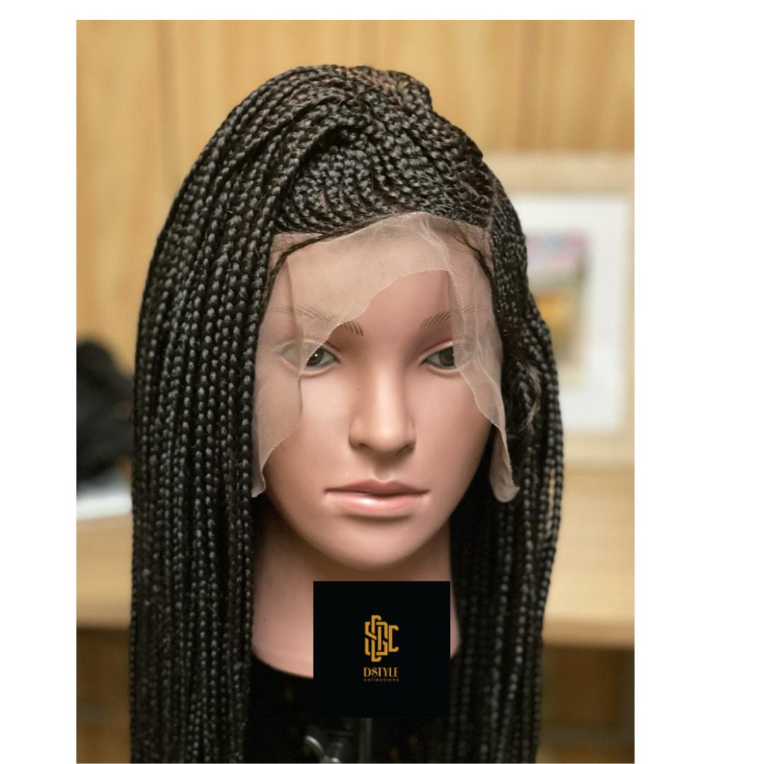 Ghana Box Braid Wig With Swiss Lace Closure (28 Inches) - Gratiaworld