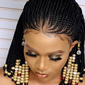 Cornrow Braided Wigs Ghana Weaving Lace Wig Baby Hair - Etsy