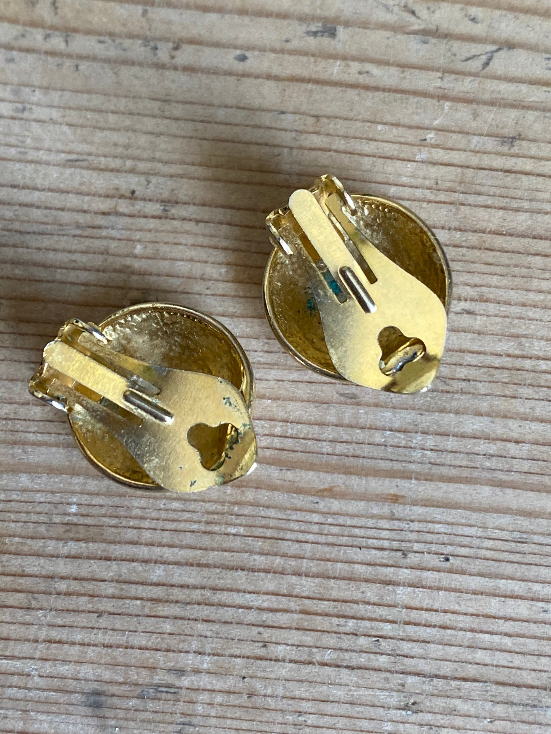 Cute enamelled clip on earrings Etsy