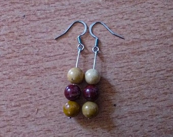 Jaspe mookaite - Boucles d'oreilles