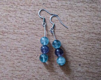 Fluorite - Boucles d'oreilles en pierres fines naturelles