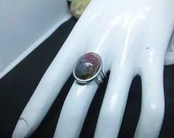 Indian Agate Ring - Letting Go / Balance Ying-Yang / Force / Intelligence - Semi precious stone ring