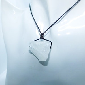 Raw rock crystal pendant