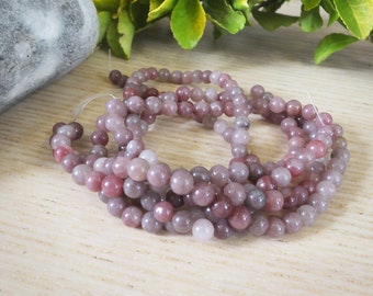 Lepidolite : Lot de 120 perles 6mm - Neuf - Envoi offert