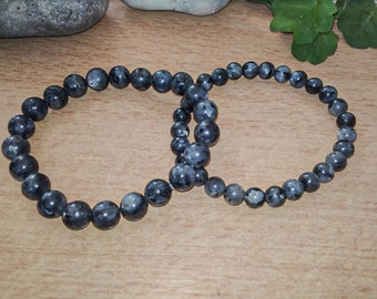 Spectrolite : bracelet de perles naturelles (spectrolite / labradorite)