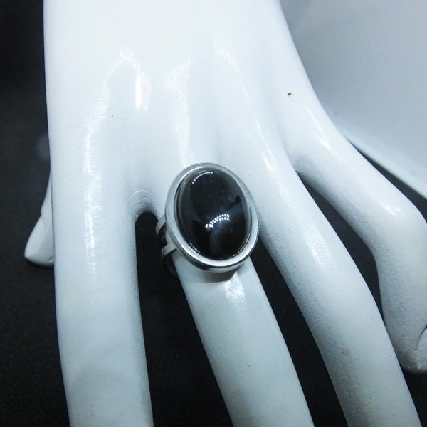 Bague en obsidienne noire - Protection / Conscience  / Confiance / Ancrage - Bague pierre obsidienne