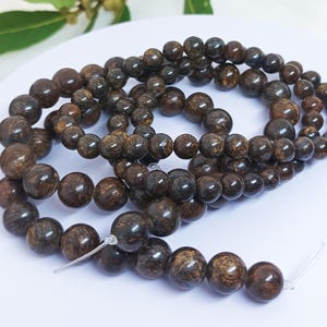 Perles bronzite naturelle - 6mm / 8mm
