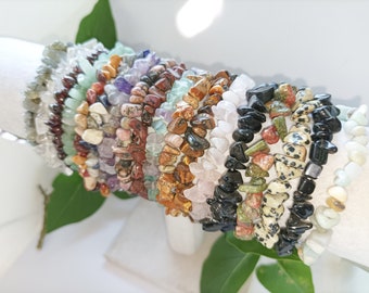 Lot: 4 elastic bracelets (of your choice) in semi-precious natural fine stones - New - Free shipping