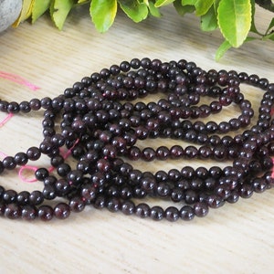 Garnet : Set of 120 pearls 6mm - New - Free shipping
