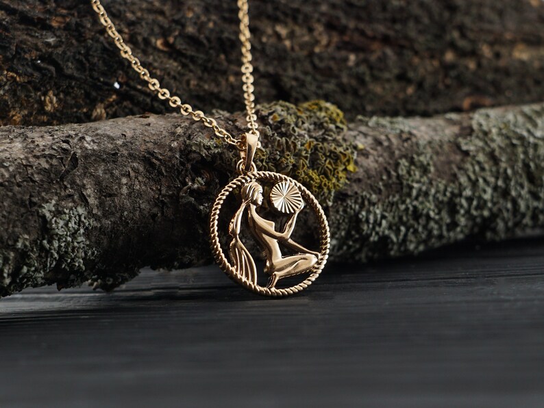 Virgo necklace Zodiac necklace Astrology necklace Horoscope necklace Gold zodiac Virgo zodiac Coin necklace Zodiac jewelry Zodiac gift