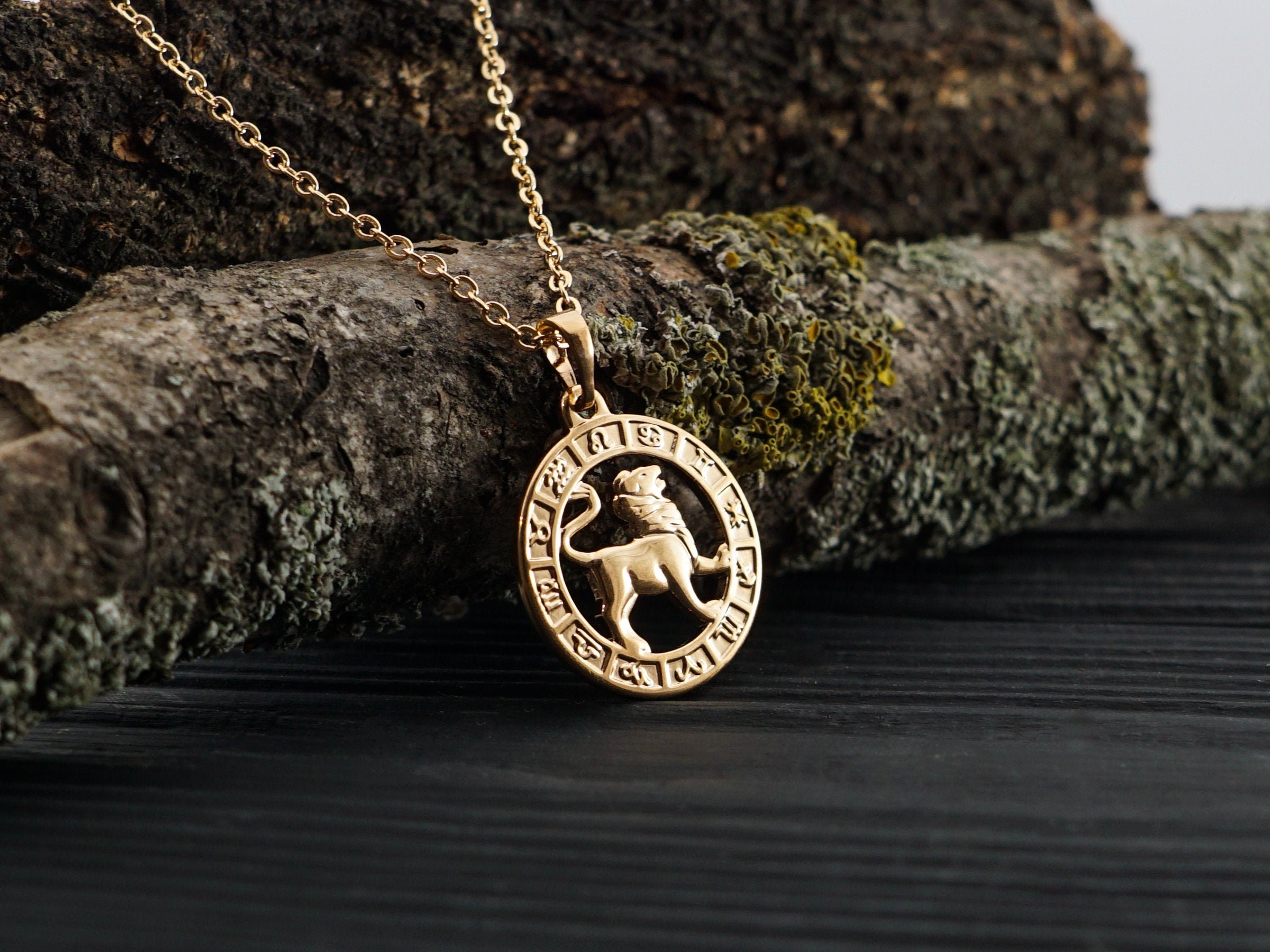 Zodiac Necklace Leo Pendant Zodiac Jewelry Astrology Etsy