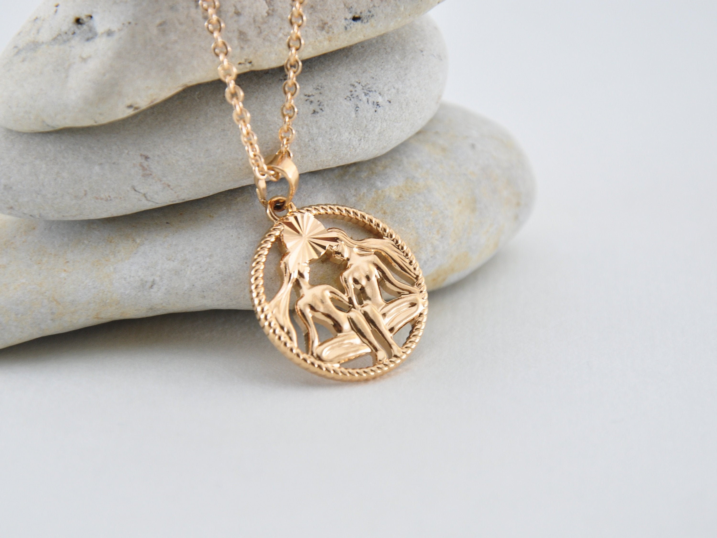 Zodiac Necklace Necklace Gemini Zodiac Charm Necklace Gemini Charm Gift for Her Silver Necklace Horoscope Charm