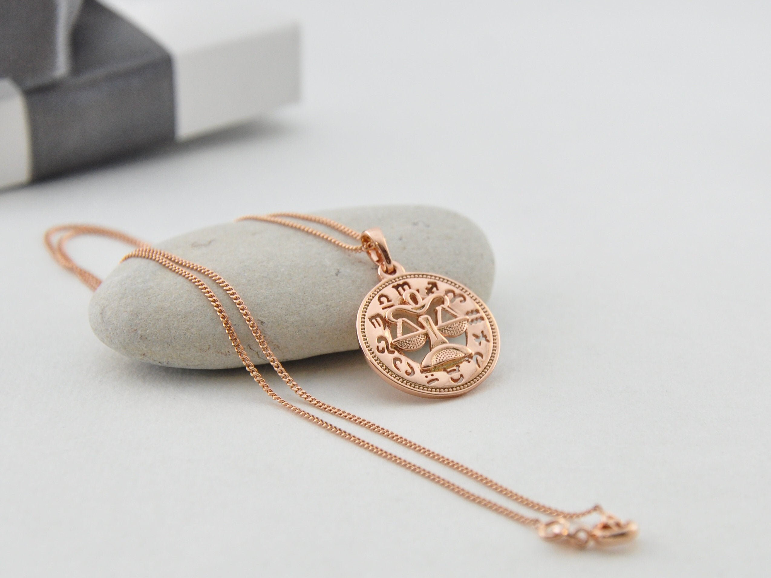 Libra necklace Zodiac charm Astrology necklace Horoscope Etsy