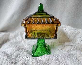 Vintage Jeannette Glass "Wedding Box" Candy Dish