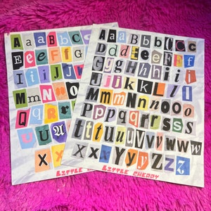 Y2K Aesthetic Sticker Sheets – Magazine Cutout Letters, Scrapbook & Journal Deco Stickers