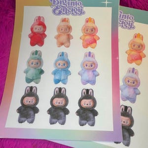 BIE Labubu Sticker sheet (2 sheets)
