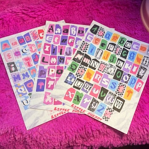 Y2K/Grunge/Preppy   Aesthetic Sticker Sheets – Magazine Cutout Letters, Scrapbook & Journal Deco Stickers