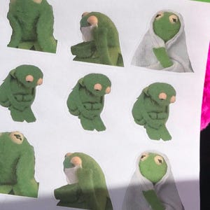 Kermit Meme Sticker Sheets – Funny Reaction Frog Stickers for Laptops ...