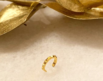 PUNKD Serrated Gold Pyramid Spike Conch Ear Cuff