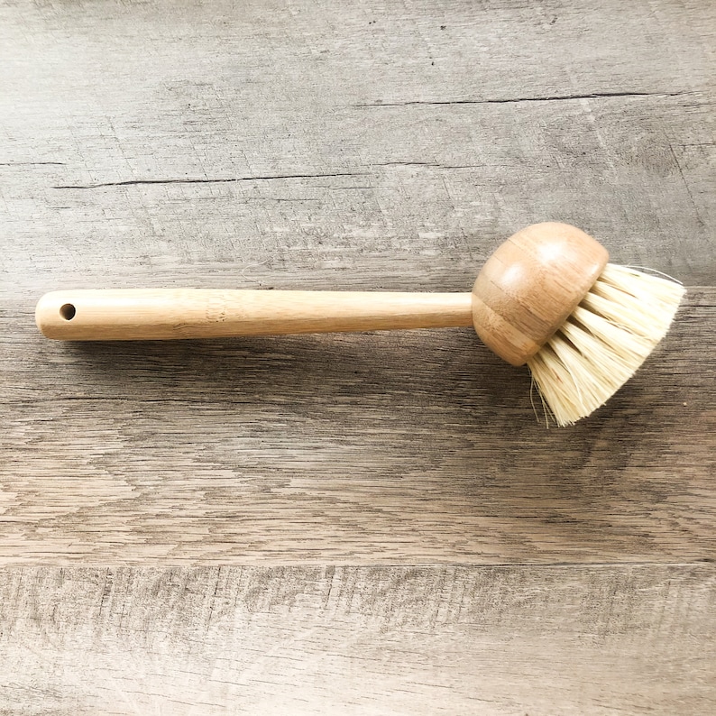 Natural Zero Waste Bamboo Kitchen Brush Seteco Friendly Etsy