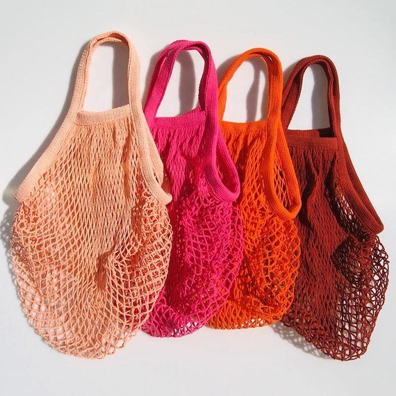 Reusable Organic Cotton Mesh Bagzero Waste Shopping Bag Etsy