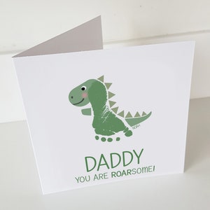 Fathers day card, dinosaur baby footprint card, happy birthday, roarsome, new daddy, birthday, personalised gift, DIGITAL DOWNLOAD