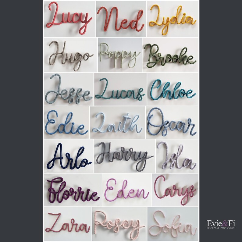 Knitted Wire Name Custom Wire Sign Name Door Sign Wool Wire Etsy UK