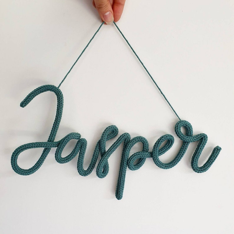Knitted Wire Name Custom Wire Sign Name Door Sign Wool Wire Etsy UK