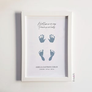 Angel baby handprint footprint memorial print, stillborn baby personalised keepsake, baby loss, customised hospital print, infant loss
