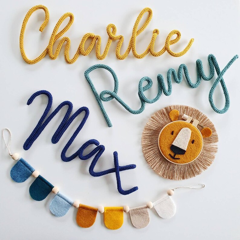 Knitted Wire Name Custom Wire Sign Name Door Sign Wool Wire Etsy UK