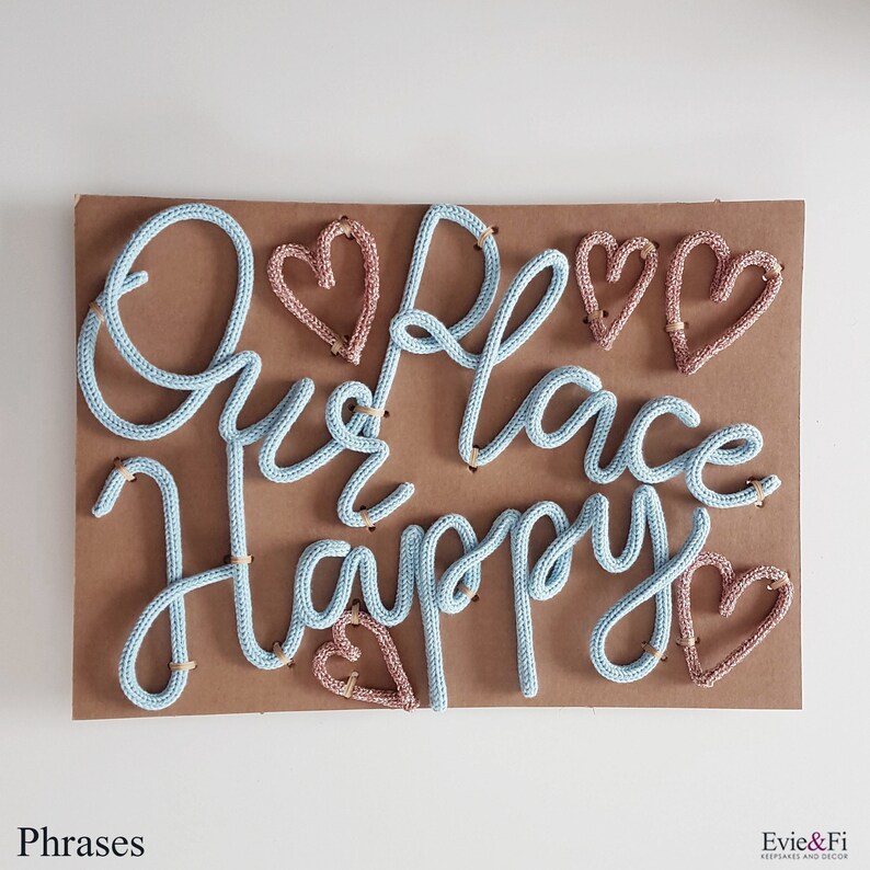 Knitted Wire Name Custom Wire Sign Name Door Sign Wool Wire Etsy UK