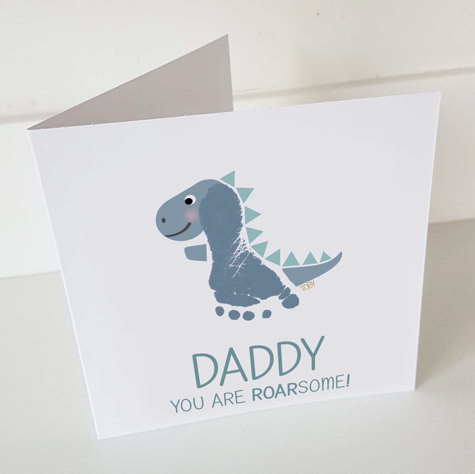 Buy Dinosaur Baby Footprint Card Happy Birthday Roarsome New Online in