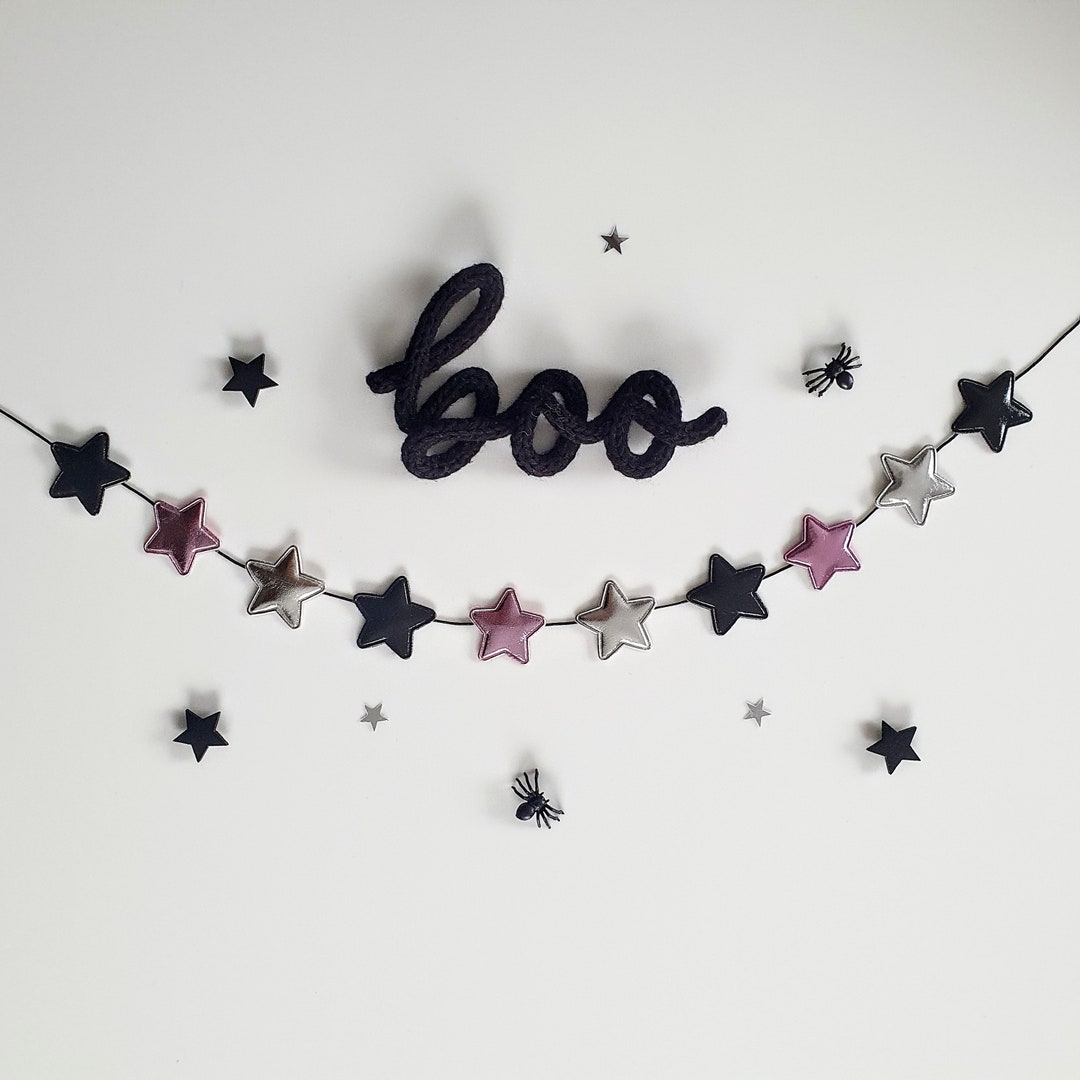Star Garland, Shelfie Garland, Halloween Pastels, Halloween Decor, Star