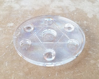 Crystal Grid Sphere Stand Sacred Geometry Sphere Holder Clear Resin Sphere Stand Mini Sphere Holder