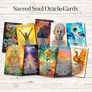 Cartas imprimibles del oráculo del alma sagrada Mensajes imprimibles del alma Oráculo descargable Tarjetas imprimibles del oráculo