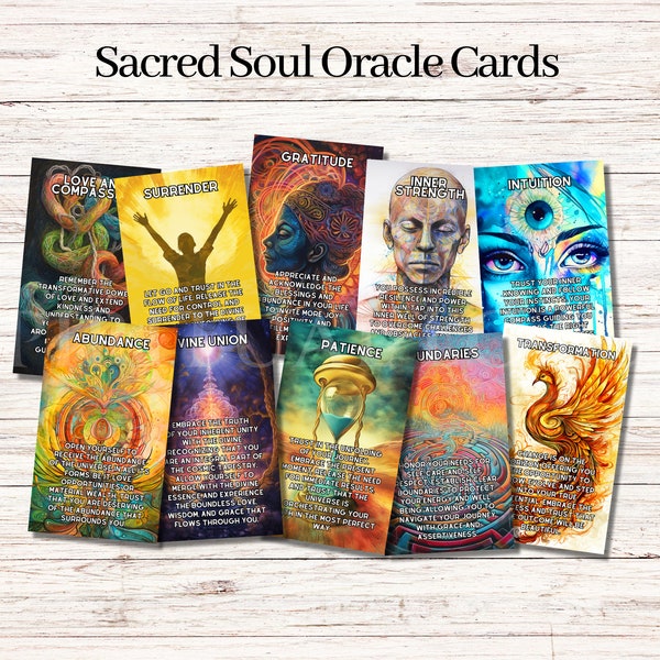 Sacred Soul Oracle Cards Deck Printable Messages from the Soul Downloadable Oracle Printable Oracle Cards
