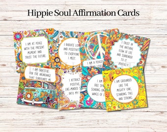 Hippie Soul Affirmation Cards Deck Printable Positive Affirmations from the Hippie Soul Downloadable Affirmation Printable Cards