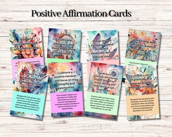 Printable Positive Affirmations Card Deck 30 Instant Download Positive Affirmation Cards for Well-Being Printable Cards for Happiness