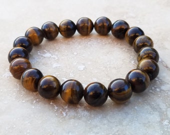 Golden Tigers Eye Bracelet for Courage Tigers Eye Beads for Self Confidence Tigers Eye Jewelry for Sacral Chakra