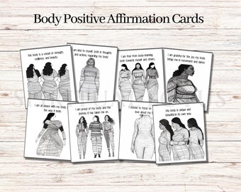 Body Positive Affirmation Cards Deck Printable Messages for Body Positivity Cards Downloadable Affirmation Printable Oracle Cards