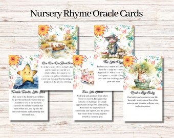 Nursery Rhyme Oracle Card Deck Printable Oracle Cards for Kids 20 Instant Download Cute Oracle Card Designs Cards for Life Lessons